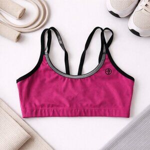 Zumba Wear Pink Sports Bra Medium Strappy Back Dance Fitness Workout NWOT
